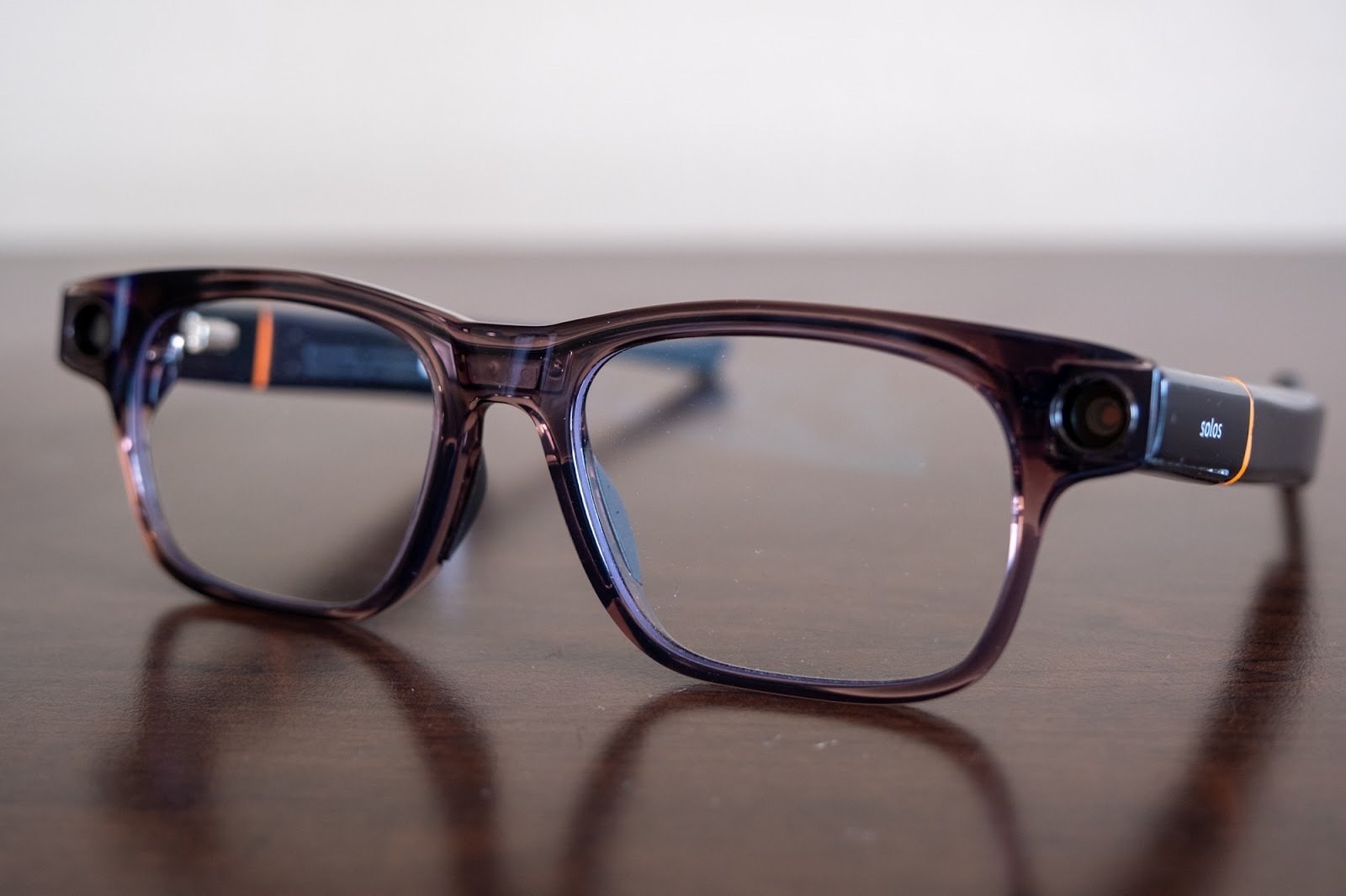 Glasses resting on a table.