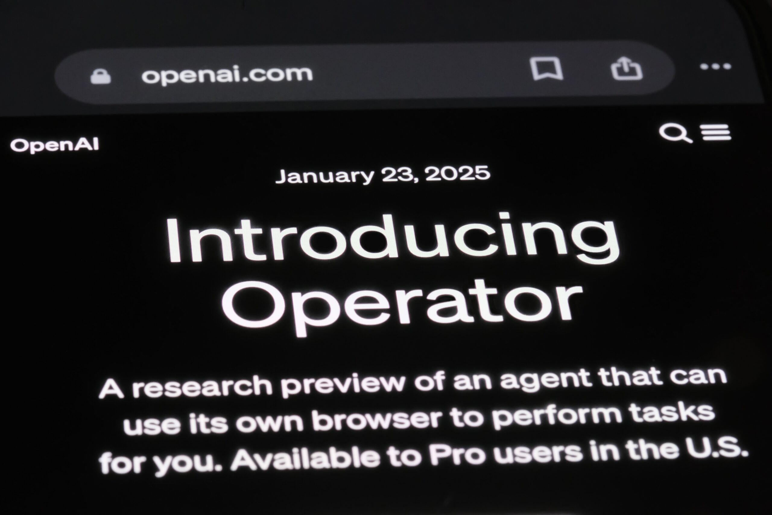 OpenAI’s Operator on a website