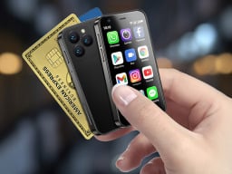 NanoPhon Smartphone next to credit cards