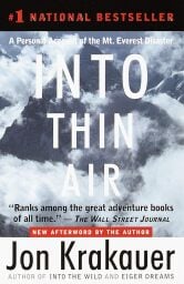 The cover of 'Into Thin Air' by Jon Krakauer