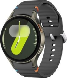 dark gray samsung galaxy watch 7 on a white background