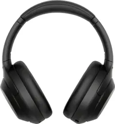 black sony wh1000xm4 headphones on a white background