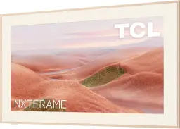 tcl nxtframe tv angled on a white background