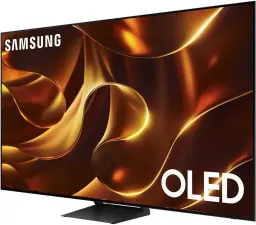 samsung s84d 4k oled tv angled on a white background