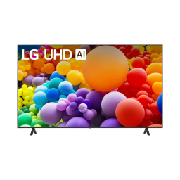 LG 65-inch UT70 Series 4K UHD Smart TV on a white background