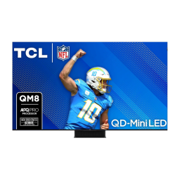 TCL QM85 65-inch QLED Mini LED TV on a white background