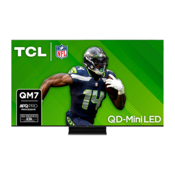 TCL 65-inch QM7 QLED 4K Smart TV on a white background