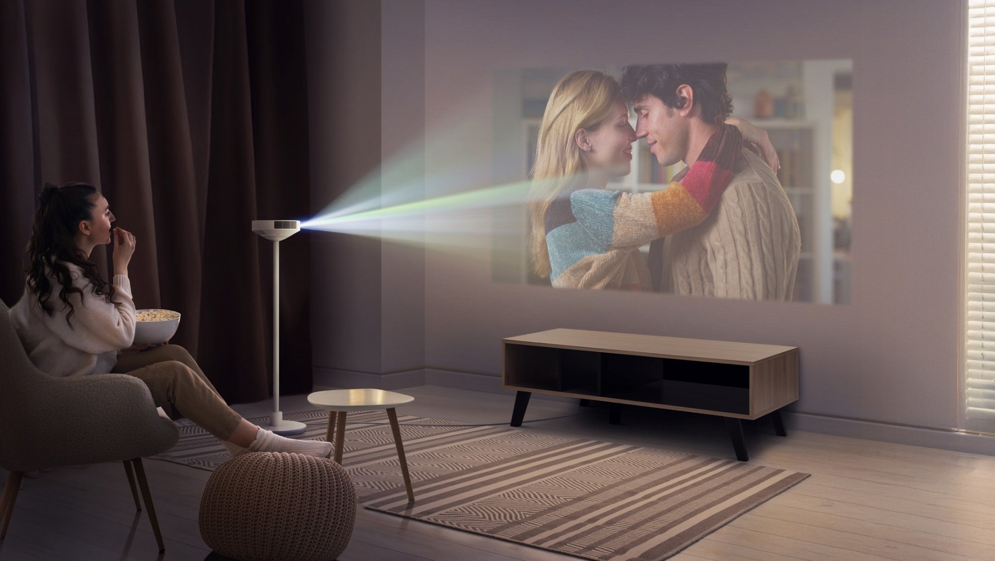 An LG 3-in-1 projector