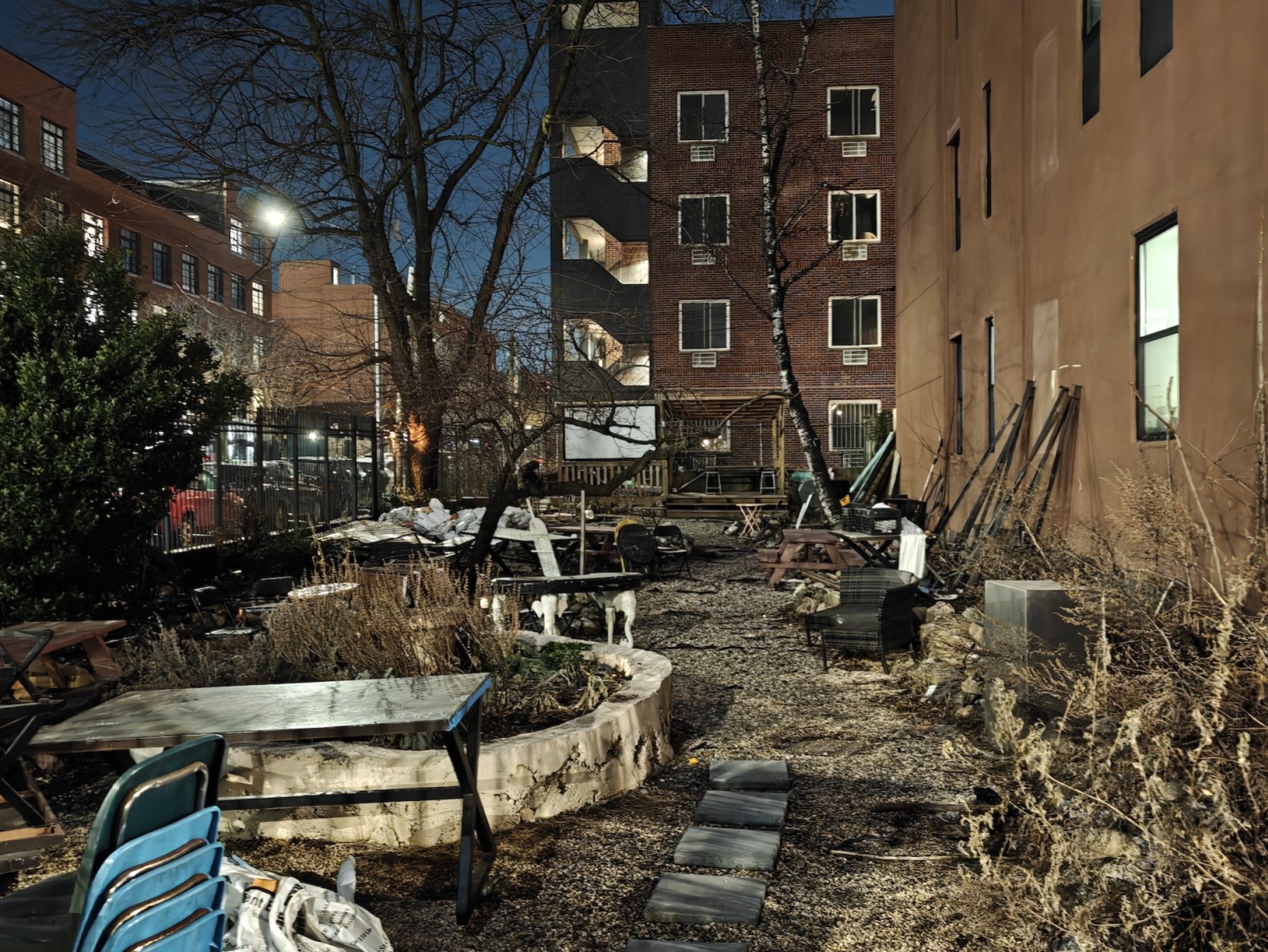 Community garden at night using nighttime photography on OnePlus 13