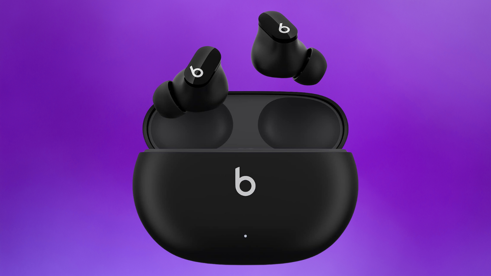 Beats Studio Buds on a purple background
