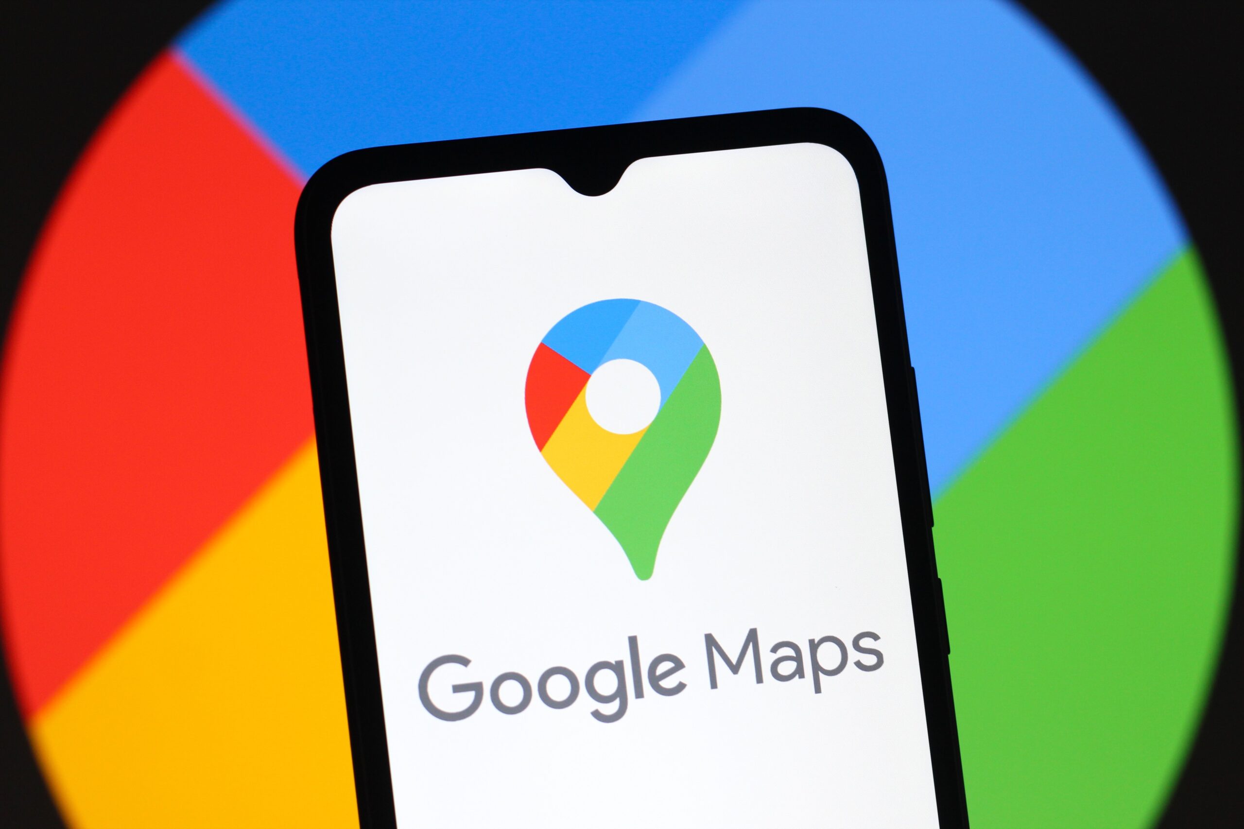 google maps logo on a phone