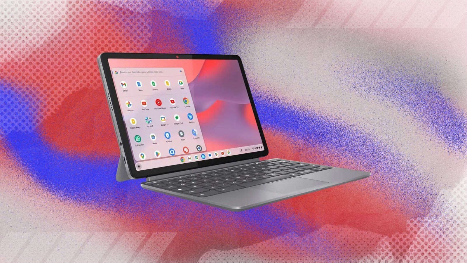 Lenovo laptop on gradient background