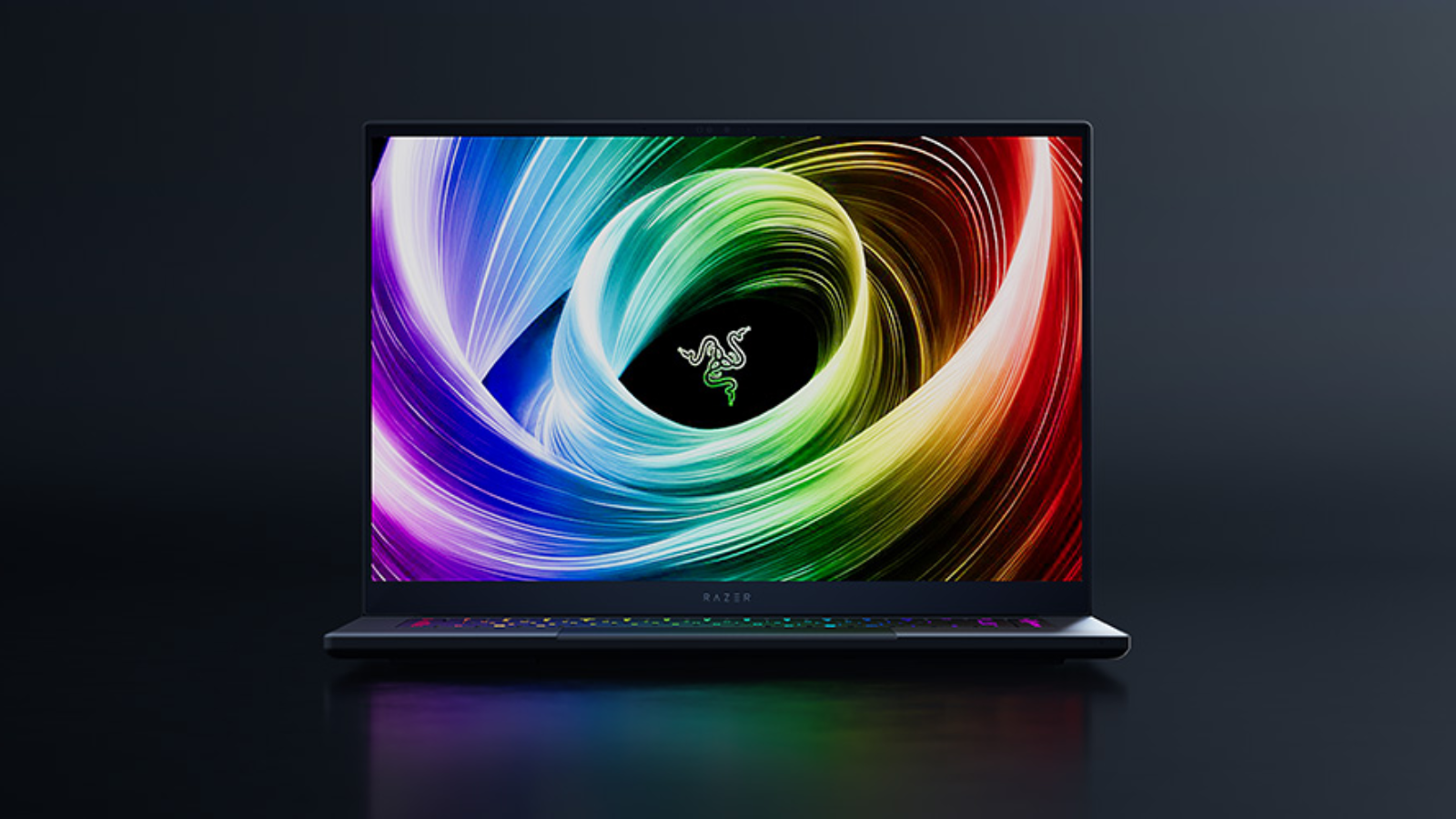 the 2025 razer blade 16 against a dark gray gradient background