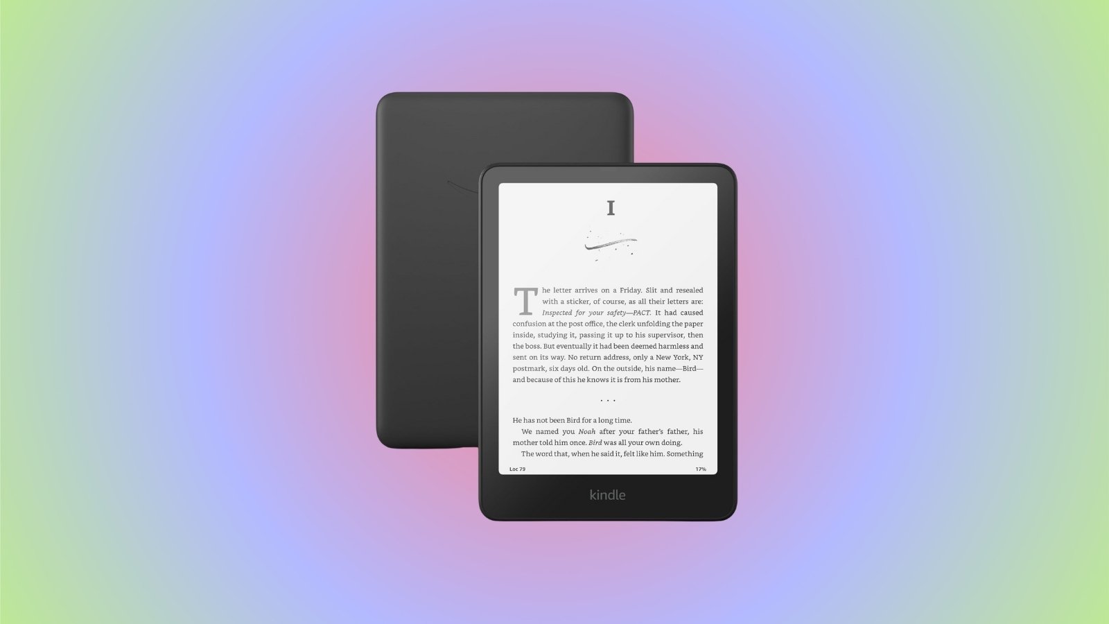 Kindle on gradient background