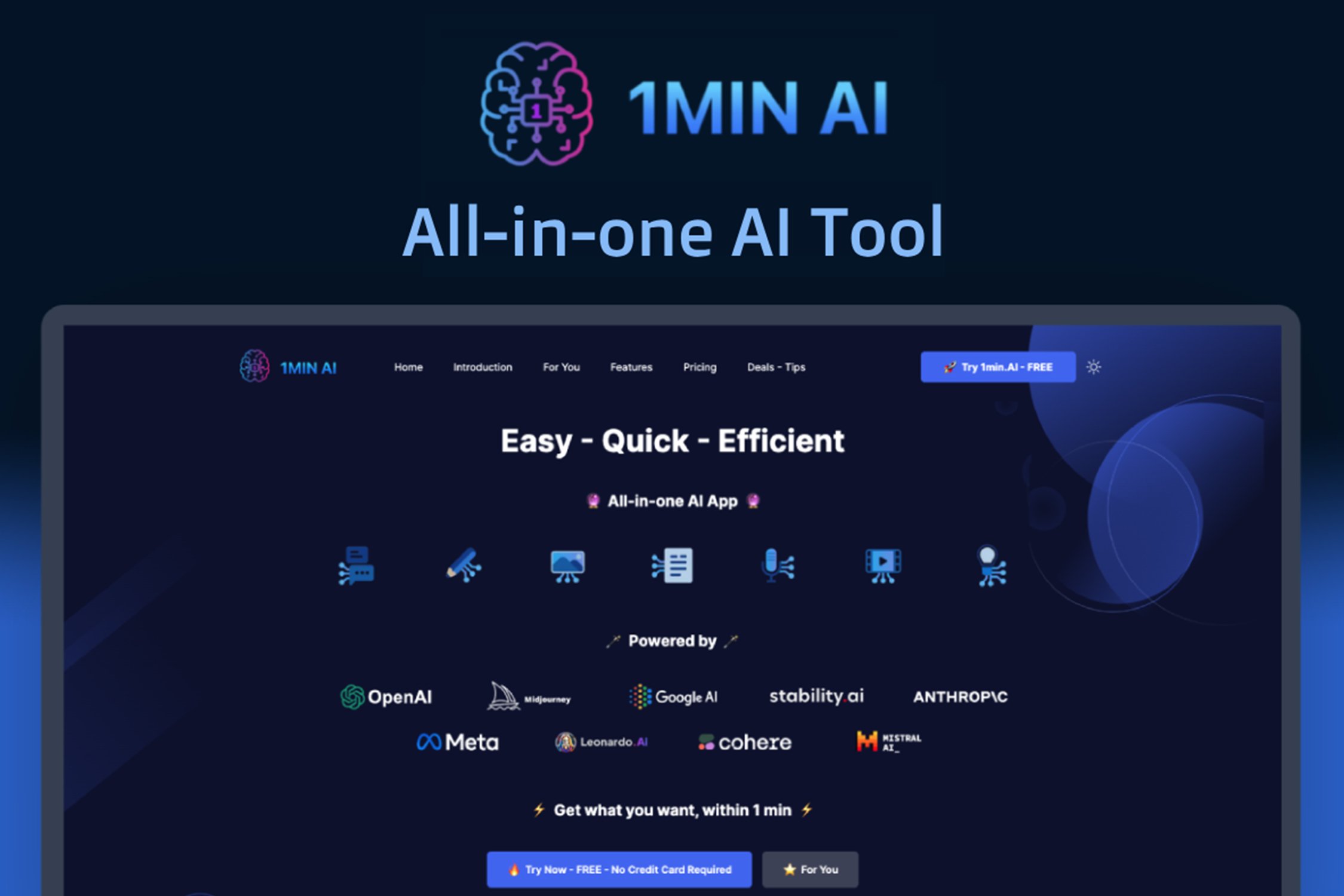 1min.AI Advanced Business Plan Lifetime Subscription