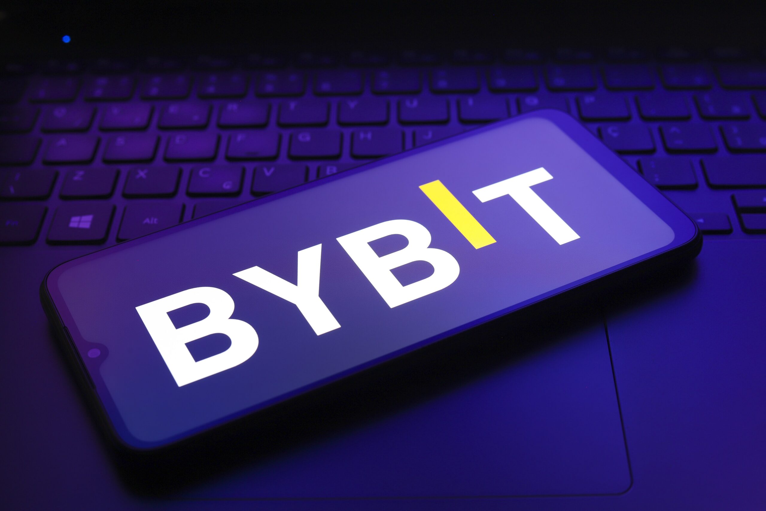 Bybit logo on mobile device