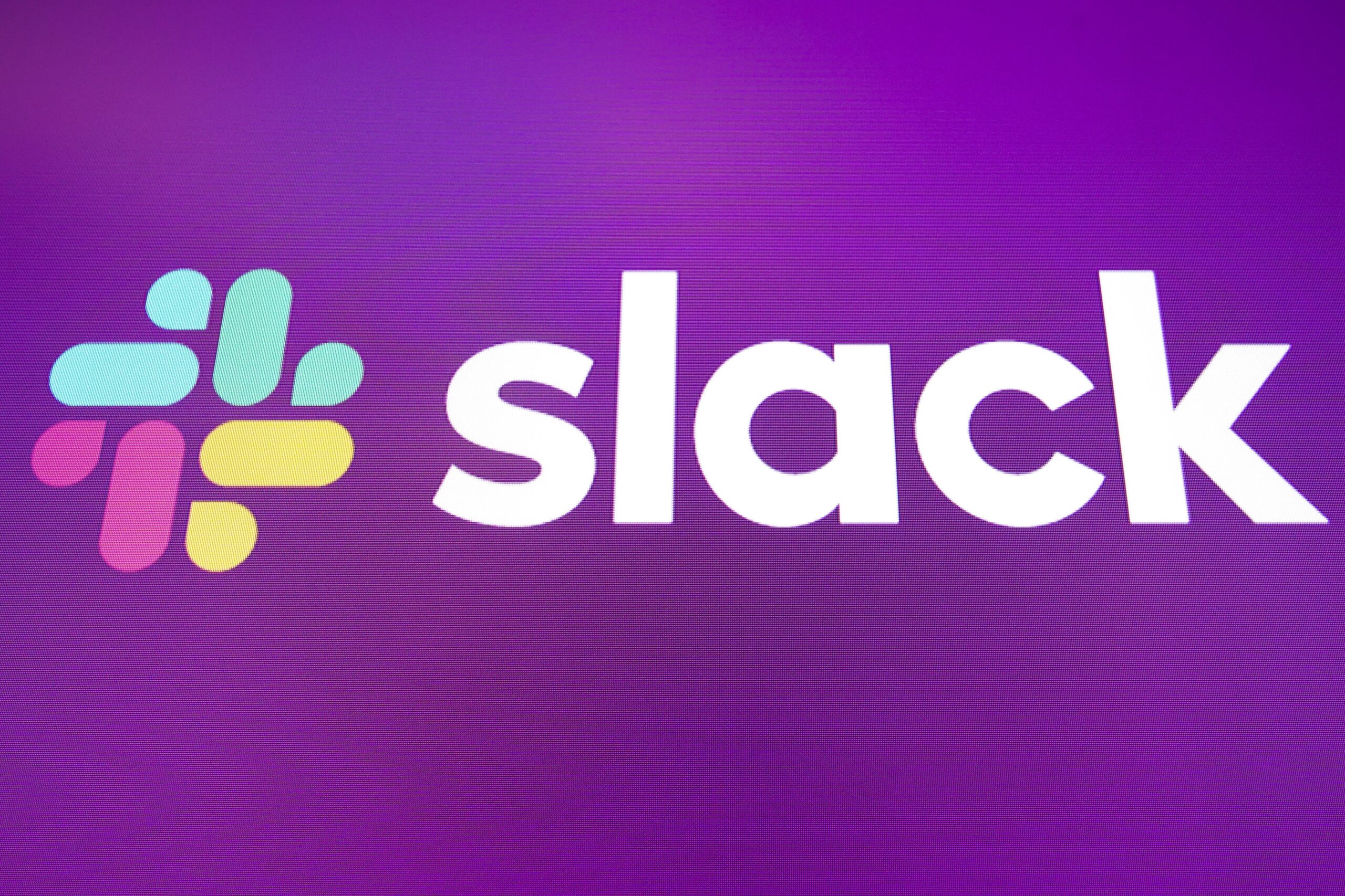 slack logo on purple backgroud