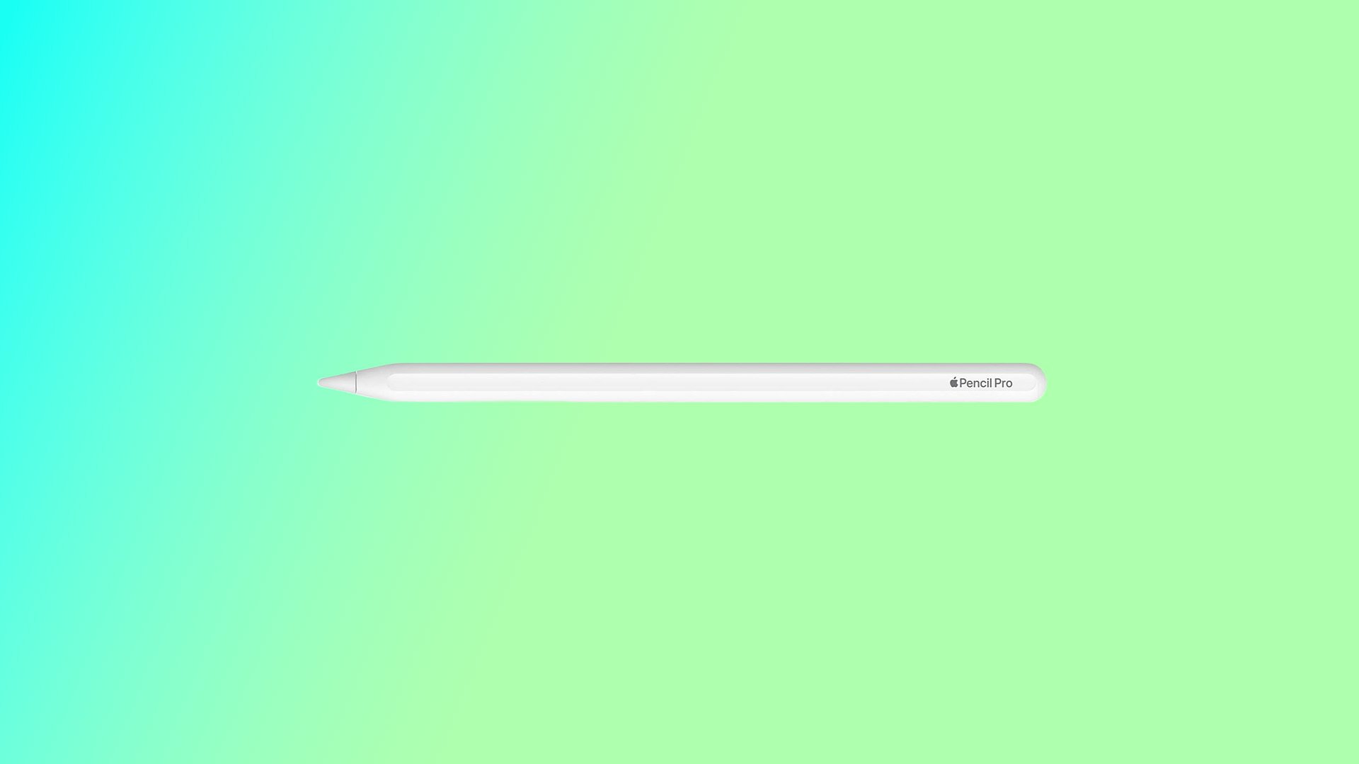 Apple Pencil Pro on a blue to green gradient background