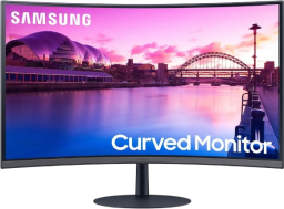 the samsung curved monitor on a white background