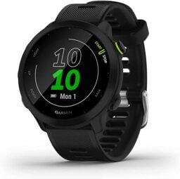 garmin forerunner 55 fitness tracker against a white background