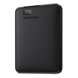 WD 5TB Elements portable external hard drive on a white background