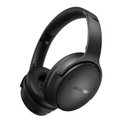 black bose quietcomfort headphones against a white background