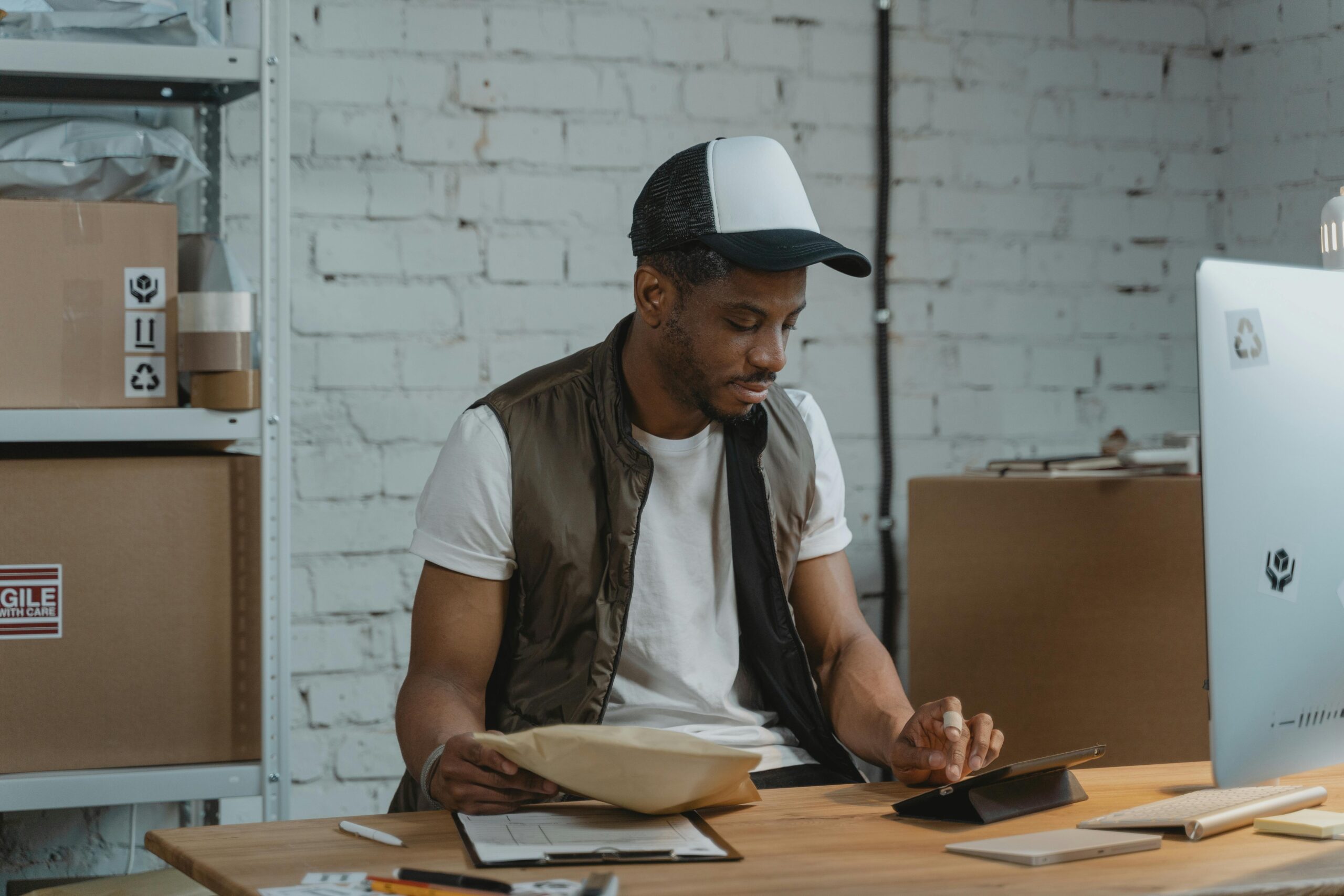 man at computer