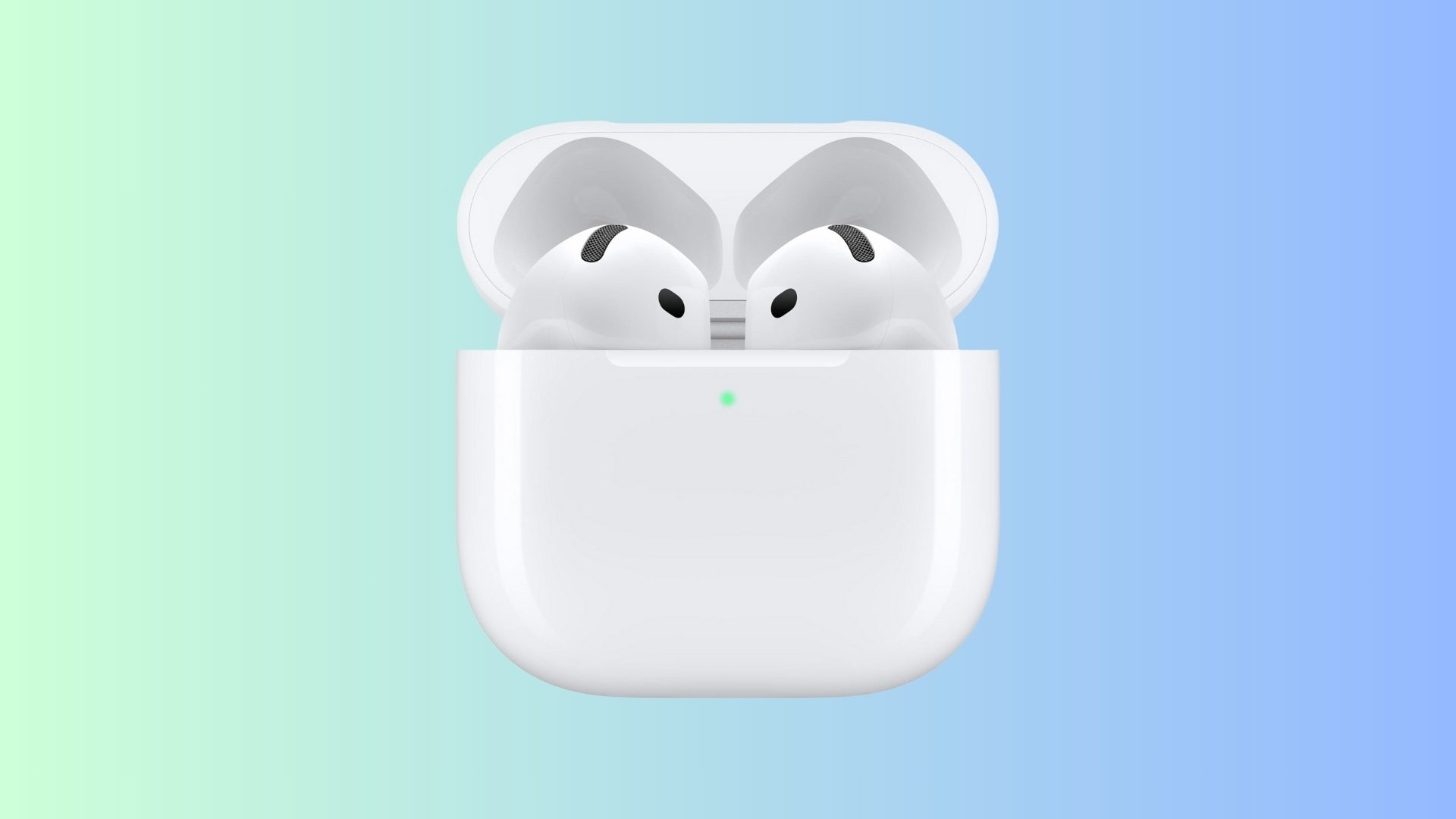 Apple AirPods 4 on gradient background