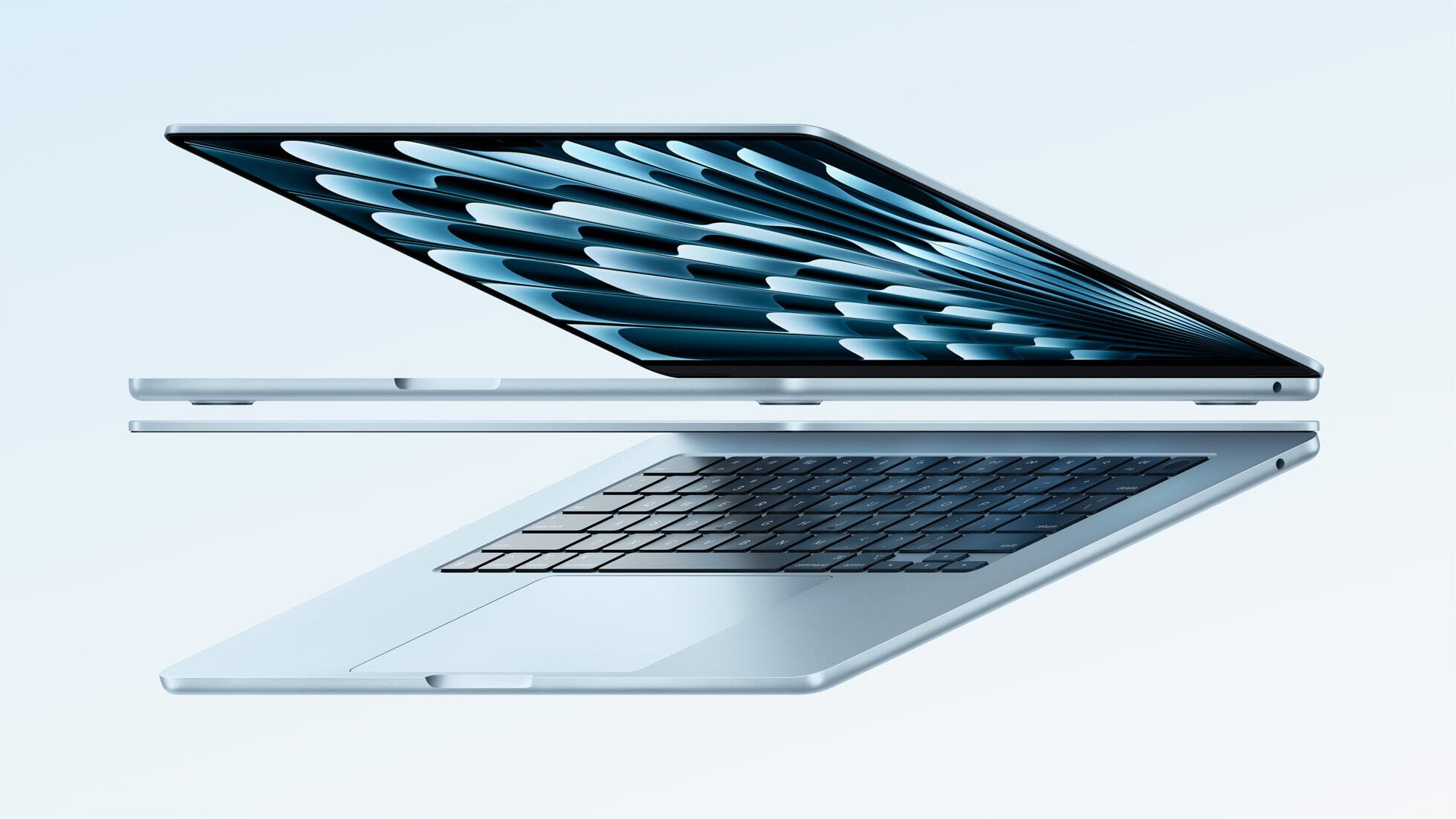 apple macbook air m4 displayed in stylized fashion