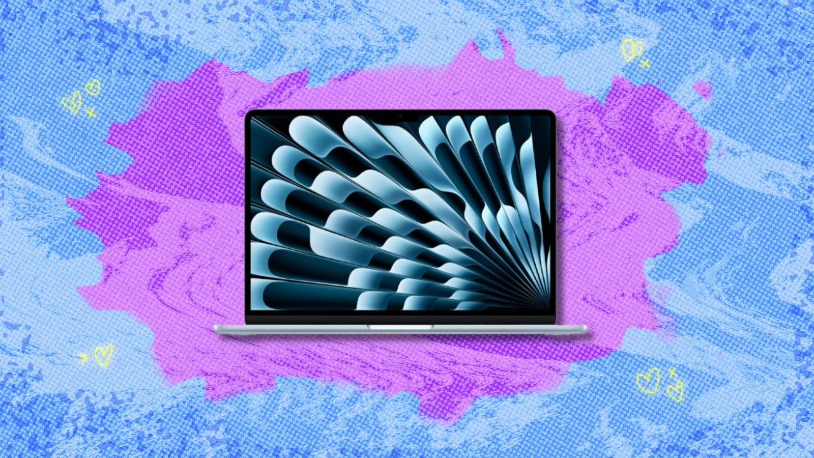 a 13-inch m4 apple macbook air against a colorful background