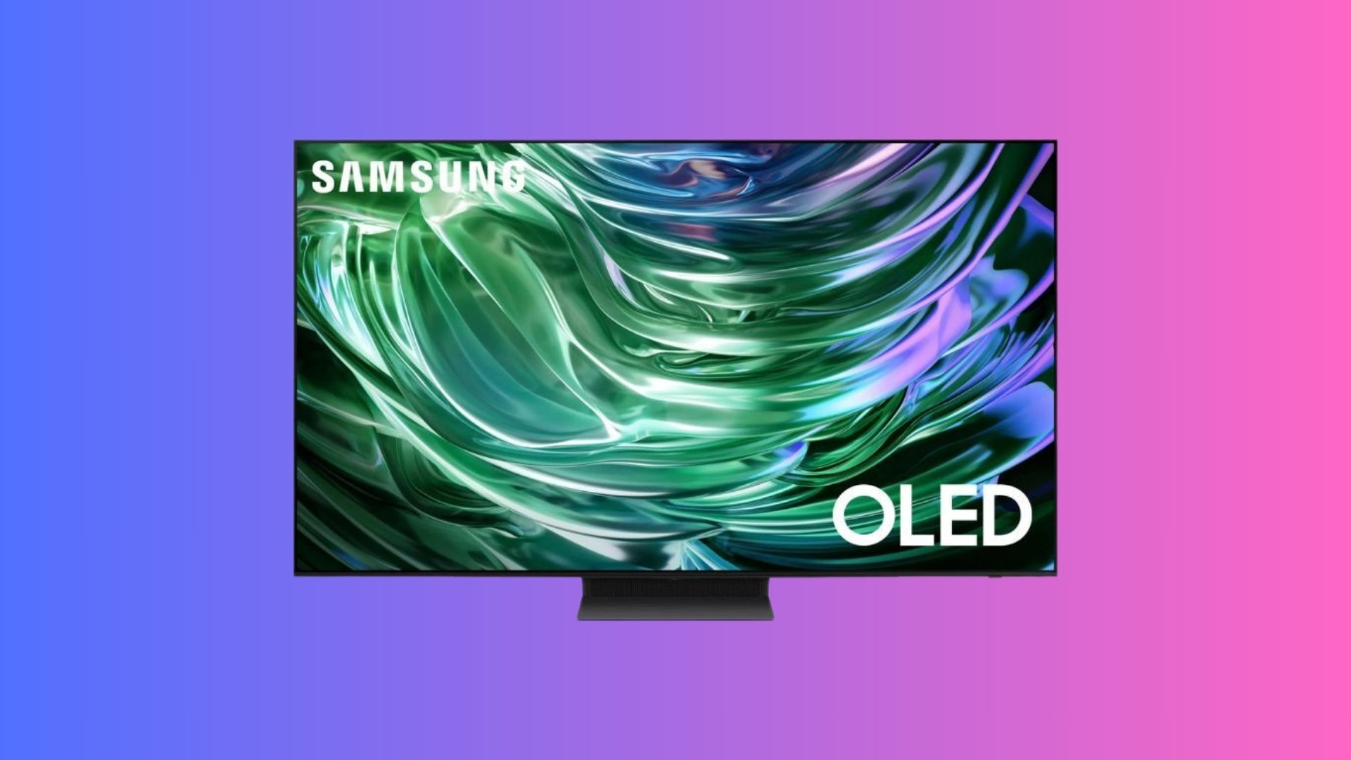 Samsng OLED TV on gradient background