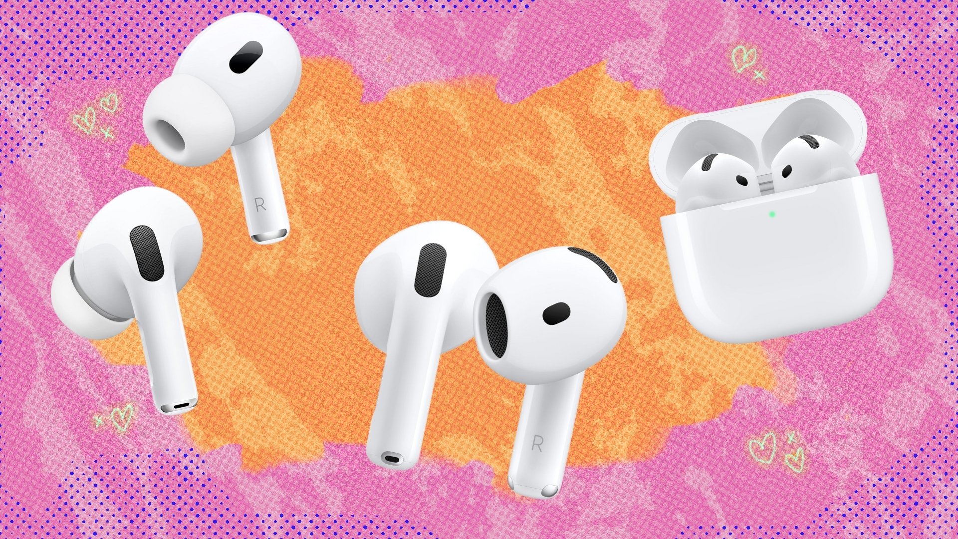 Apple AirPods on gradient background