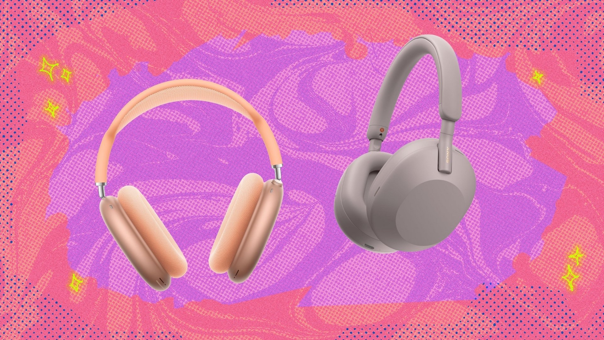 Headphones on gradient background