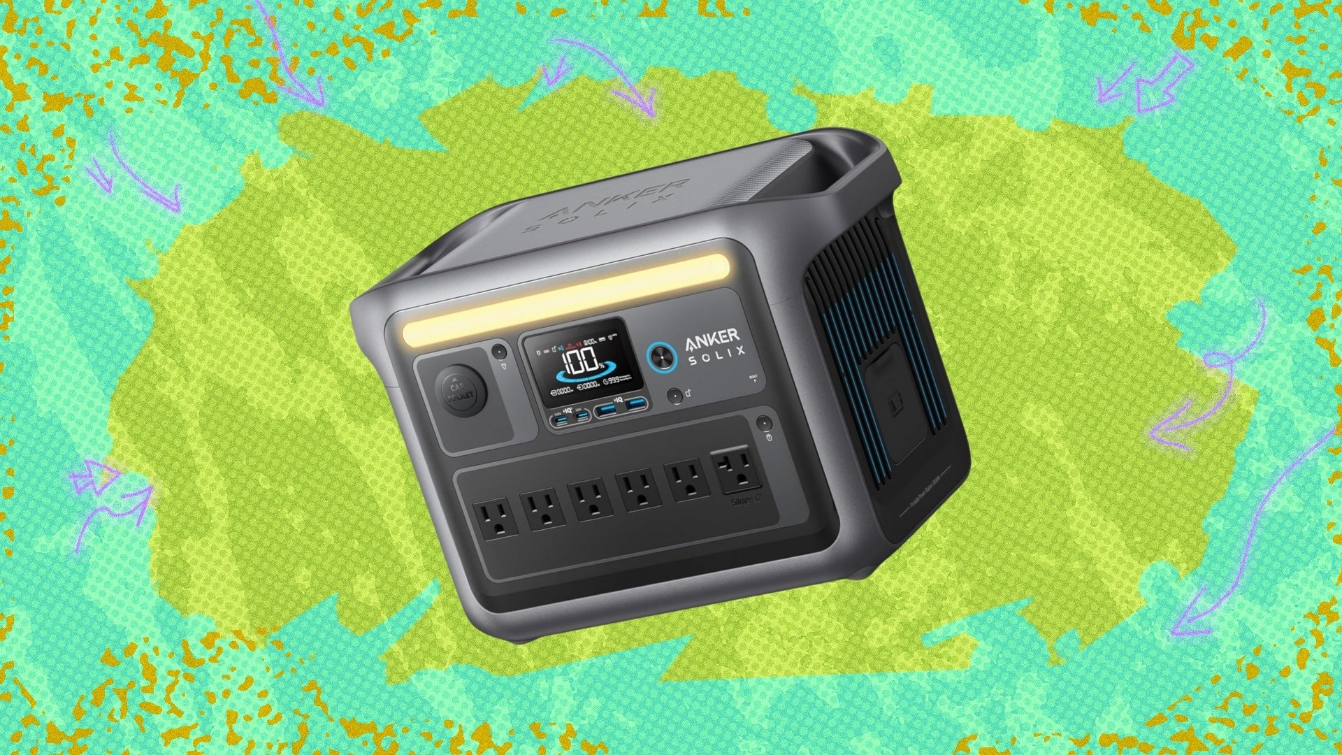 Anker SOLIX C1000 portable power station on gradient background