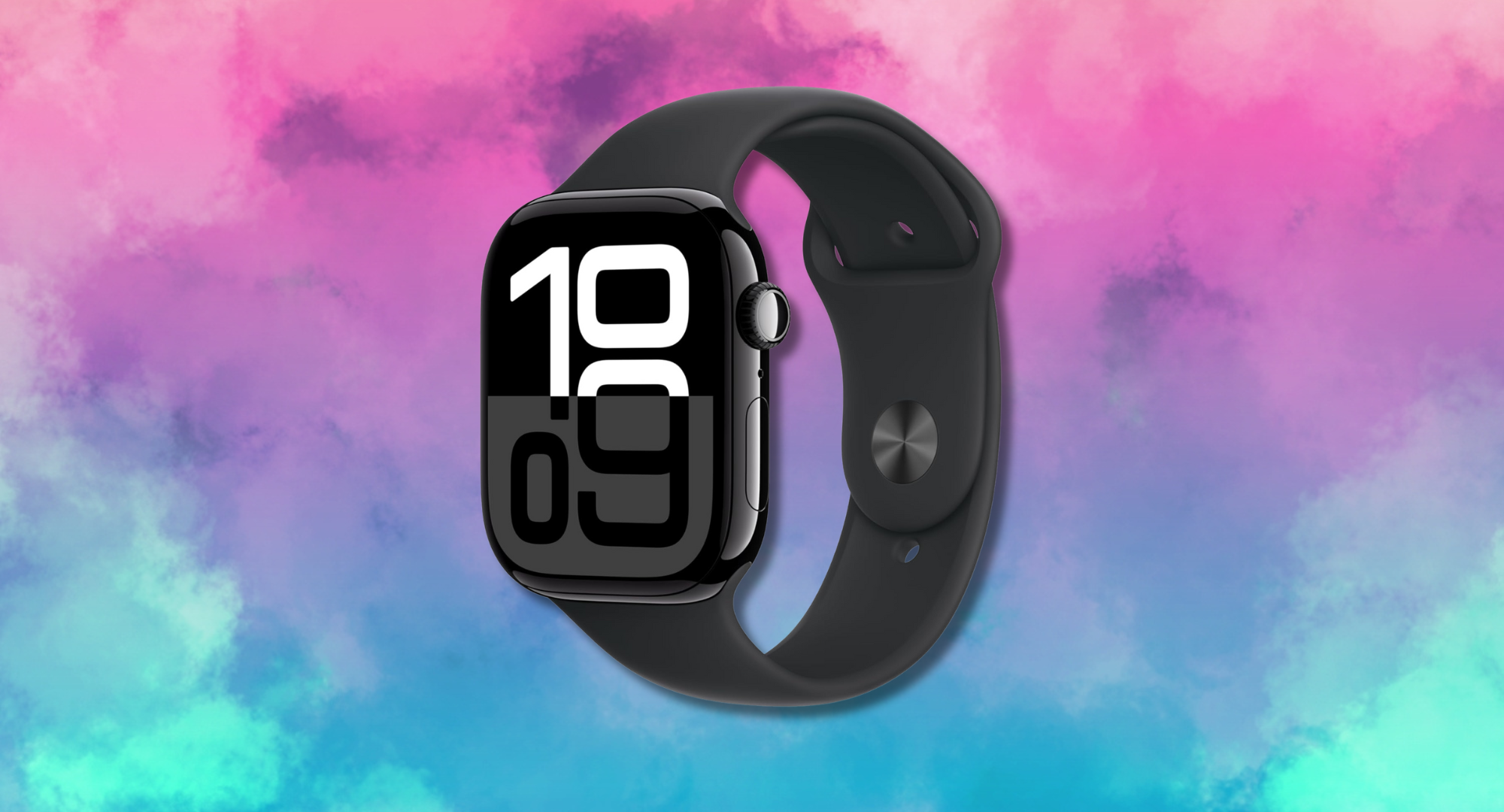 apple watch series 10 against a colorful background 