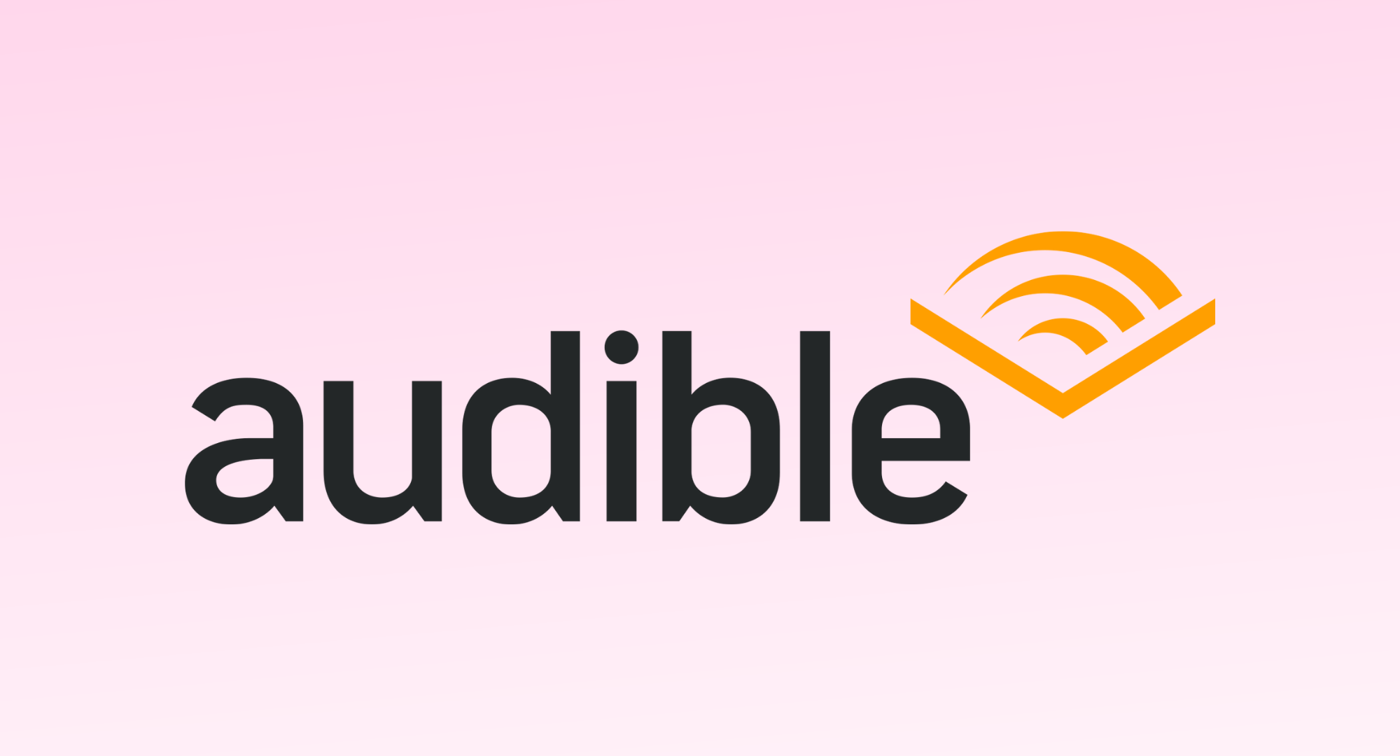 audible logo against a light pink background 