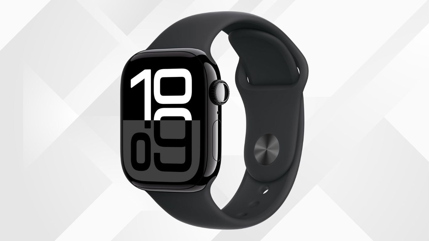 Apple Watch Series 10 (GPS, 42mm) on a white patterned background