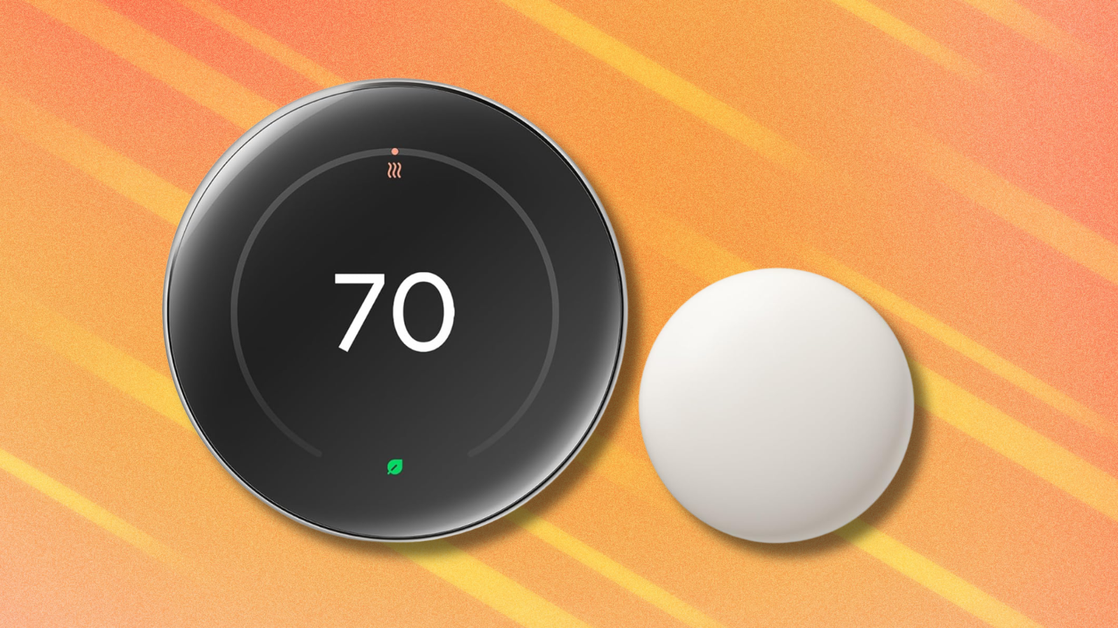 Google Nest on orange abstract background