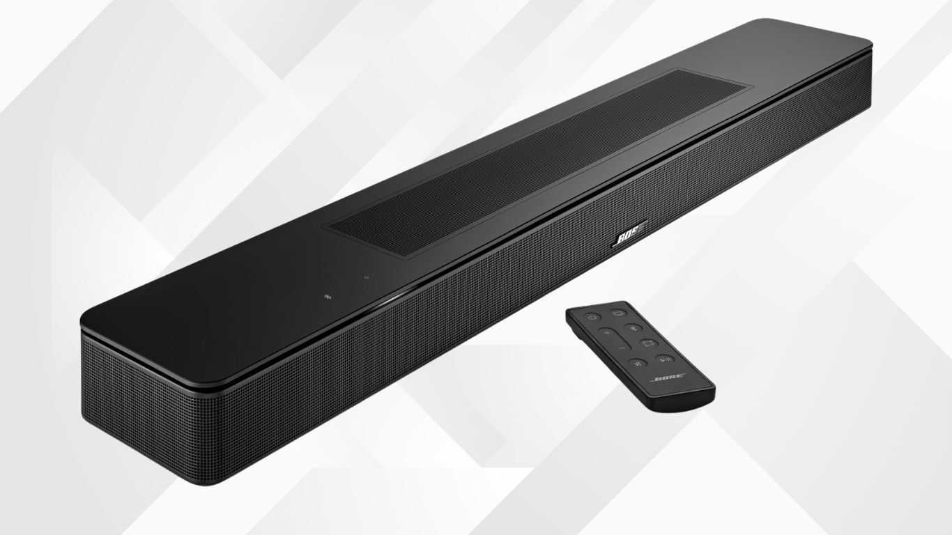 Bose Smart Soundbar 550 on a white patterned background