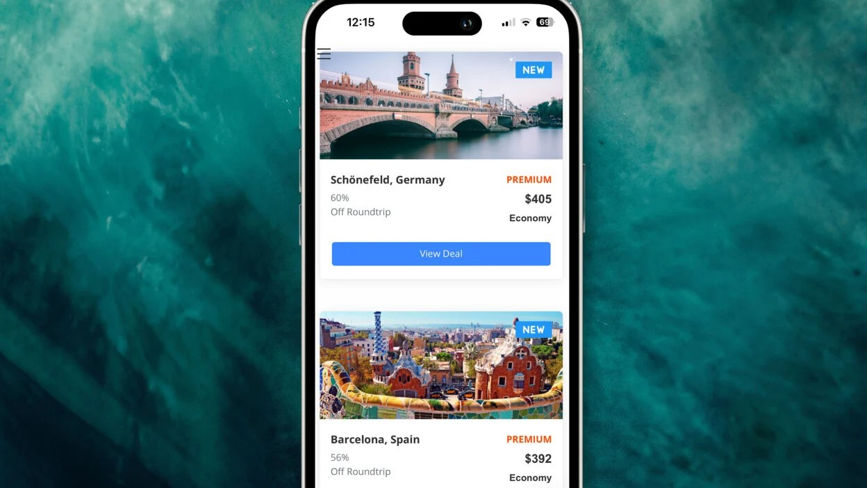 Dollar Flight Club app on phone screen