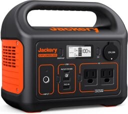 A Jackery Explorer 300 portable battery bank appears on a white background.