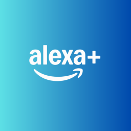 alexa+ logo against a blue background