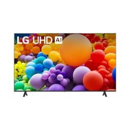 LG 65-inch UT70 Series 4K Smart TV on a white background