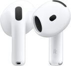 apple airpods 4 earbuds against a white background