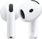 apple airpods 4 with active noise cancelation against a white background