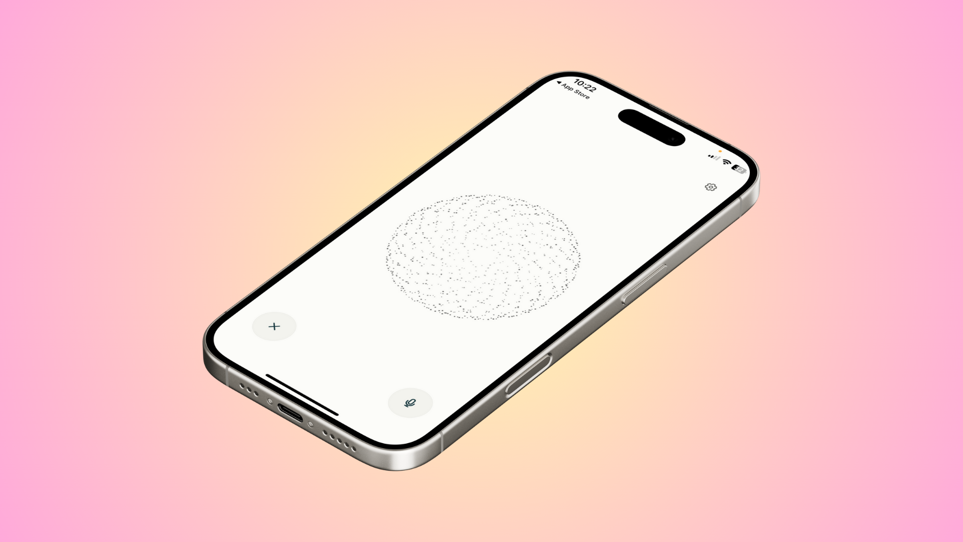 Perplexity's voice assistant shown in a mock-up of an iPhone on a pink background.