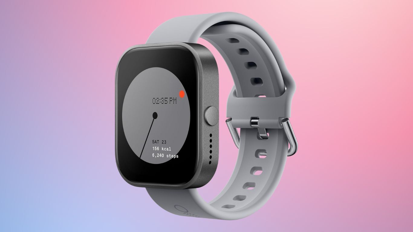 CMF Watch Pro on a pastel background