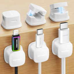 Rocoren magnetic cable clips cord organizer (6-pack)