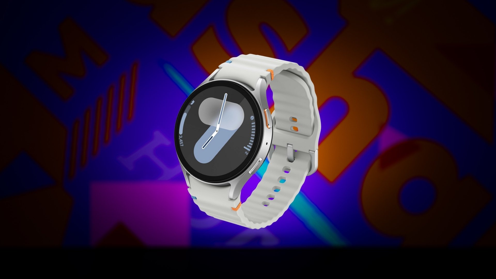 Samsung Galaxy Watch 7 on Mashable background