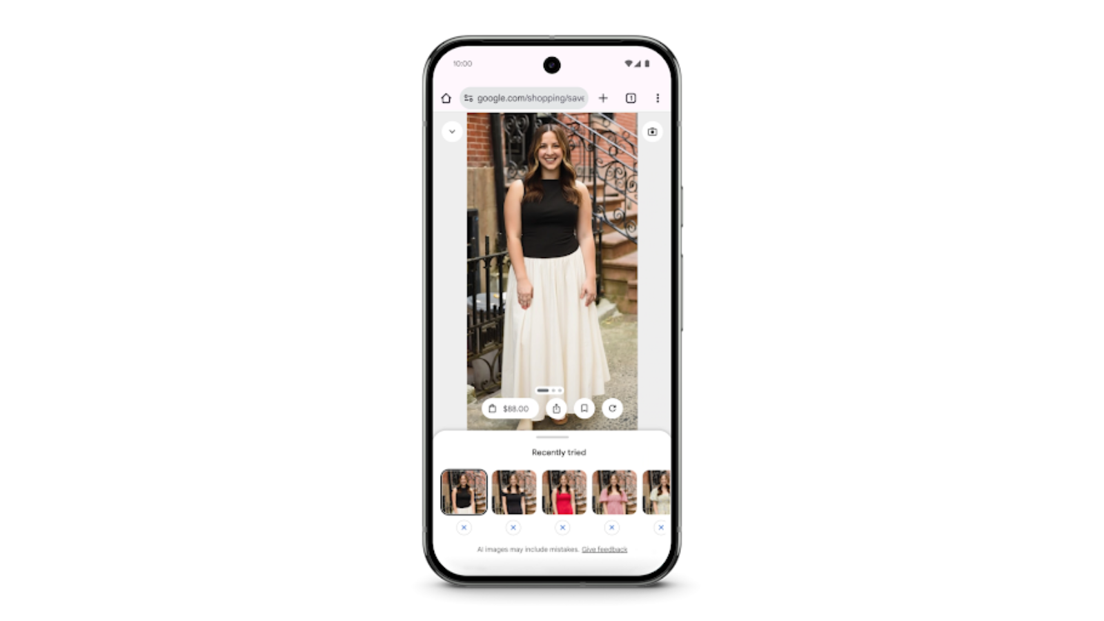 a screenshot of google's new try-on ai shopping feature